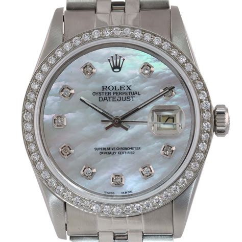 rolex datejust diamantes|rolex 36mm datejust diamond bezel.